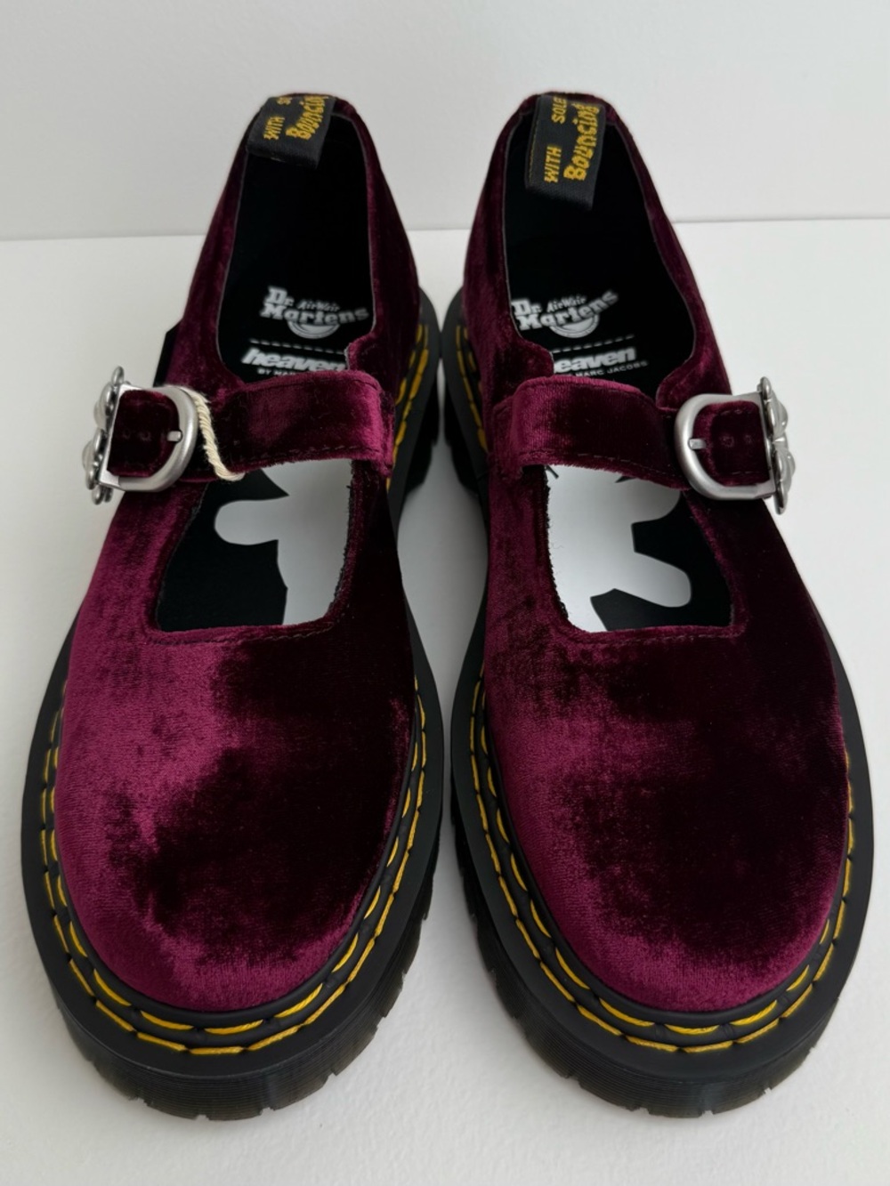 Dr. Martens x Heaven Marc Jacobs Addina Velvet Shoes Cherry Red Mary Janes UK 6 - Picture 4 of 17